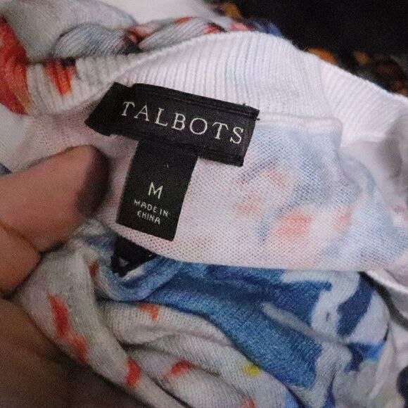 Talbots | Floral Button Up Cardigan Medium 3/4 Sleeves - Picture 5 of 6